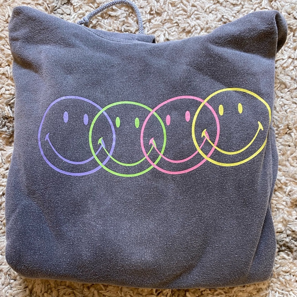 Smiley burnout sweatshirt